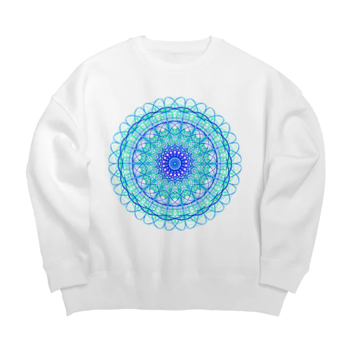 お花①アクアブルー Big Crew Neck Sweatshirt