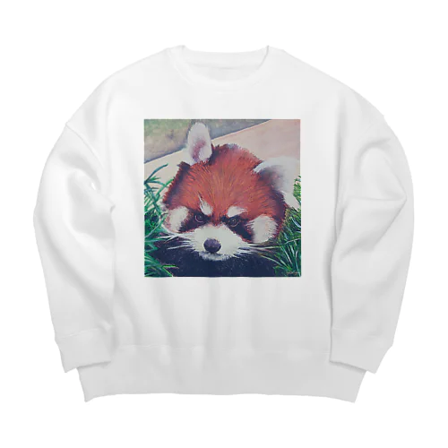 キリッとしたレッサーパンダ Big Crew Neck Sweatshirt