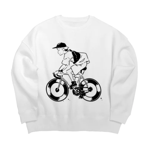 ピストバイクでポタリング Big Crew Neck Sweatshirt