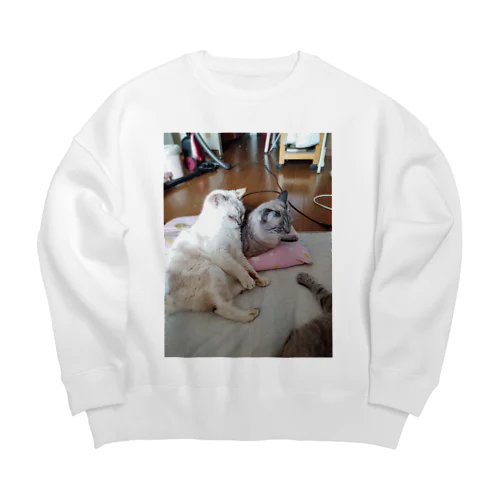 お座りポテチちゃん達の談笑 Big Crew Neck Sweatshirt