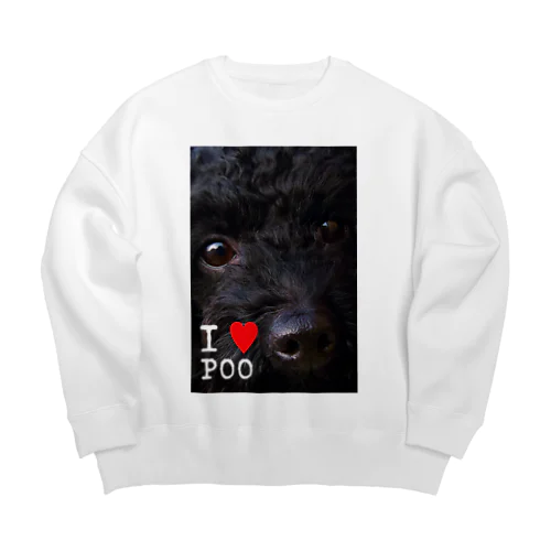 黒いトイプードル_I love poodle. Big Crew Neck Sweatshirt