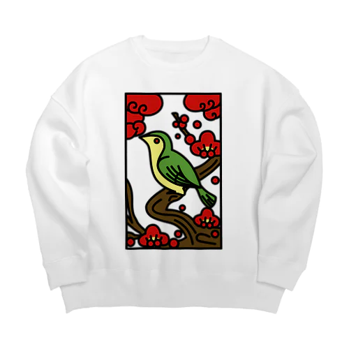 花札　梅に鶯 Big Crew Neck Sweatshirt