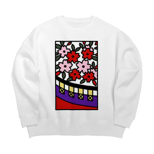 花札　桜に幕 Big Crew Neck Sweatshirt