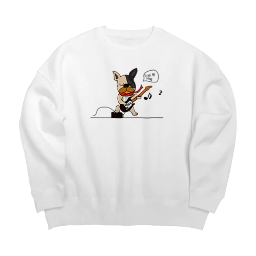 歌うフレンチブルドッグ Big Crew Neck Sweatshirt