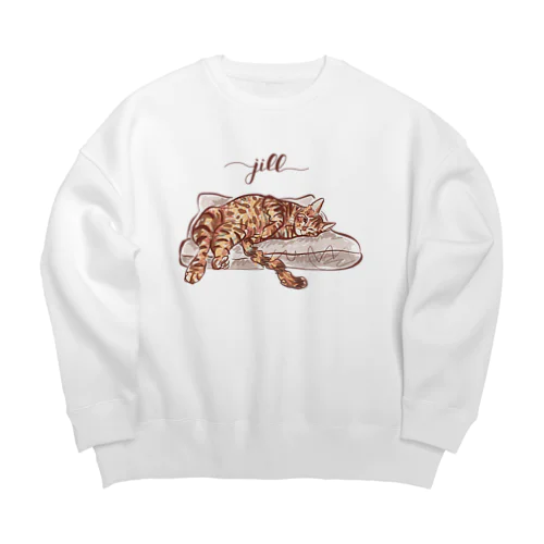 ベンガル猫のジルちゃん Big Crew Neck Sweatshirt