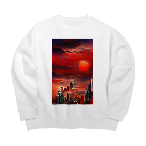 Red Night Big Crew Neck Sweatshirt