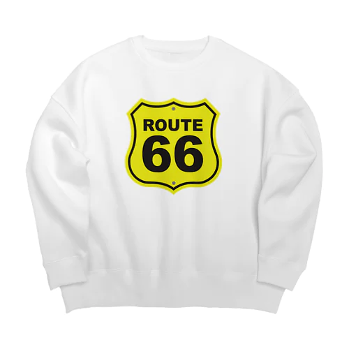 U.S. Route 66  ルート66　イエロー Big Crew Neck Sweatshirt