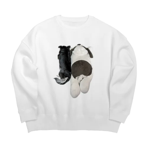 犬と犬＊背中＊可愛い双子＊仲良し Big Crew Neck Sweatshirt