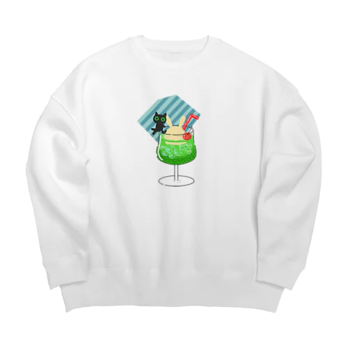 シュワシュワ　フチネコさん Big Crew Neck Sweatshirt