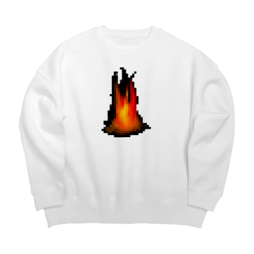 焚き火のピクセルアート Big Crew Neck Sweatshirt