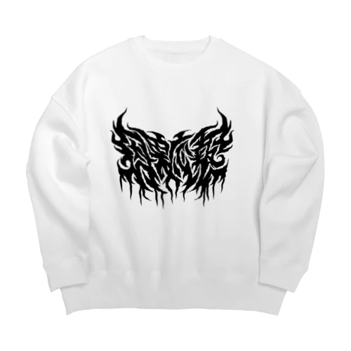 四字熟語 - 因果応報 Death Metal Logo デスロゴ  Big Crew Neck Sweatshirt