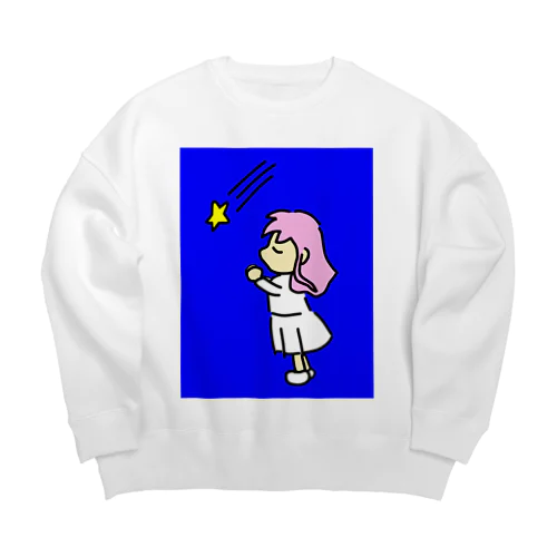 夜空　星に願いを Big Crew Neck Sweatshirt