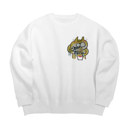 カップラーメン一気食い Big Crew Neck Sweatshirt