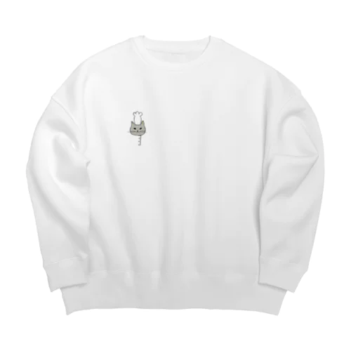 にゃんこのコックさん Big Crew Neck Sweatshirt