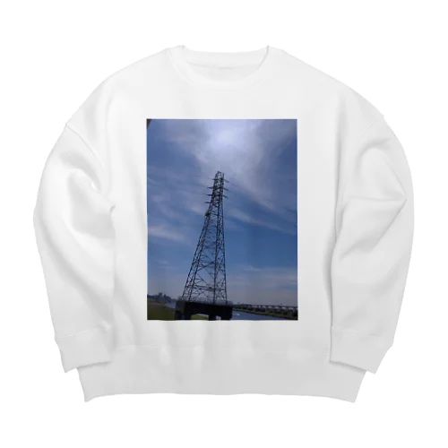 鉄塔と空 Big Crew Neck Sweatshirt