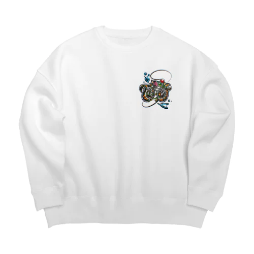 fishing boy Big Crew Neck Sweatshirt