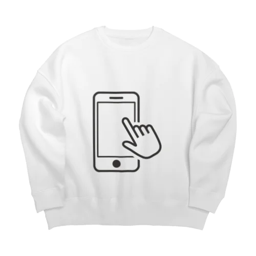 スマホいじってます Big Crew Neck Sweatshirt