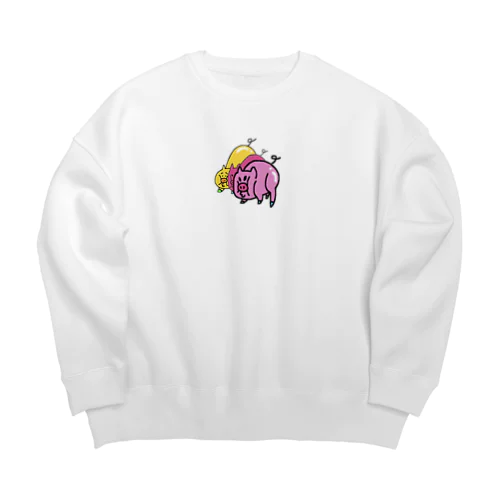 ぶたづめ3角ズ Big Crew Neck Sweatshirt