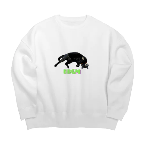 なでてくれ～くろごまちゃん Big Crew Neck Sweatshirt