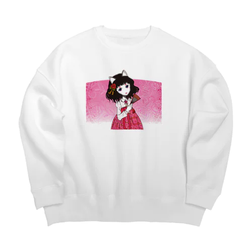 Rose-design（扇子閉じVer.） Big Crew Neck Sweatshirt