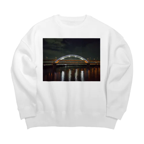 夜の反射する光 Big Crew Neck Sweatshirt