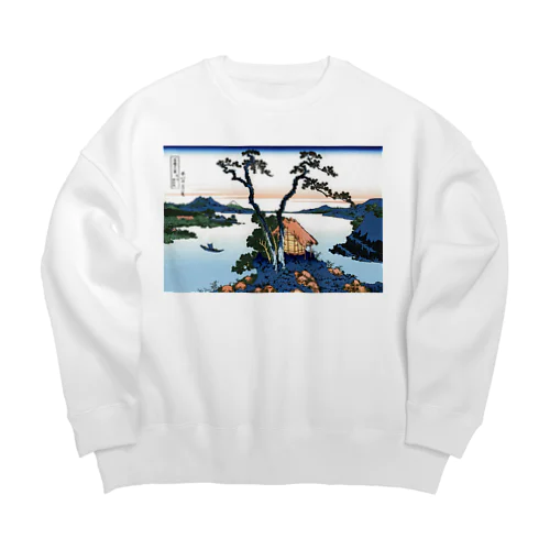 葛飾北斎_冨嶽三十六景　信州諏訪湖 Big Crew Neck Sweatshirt