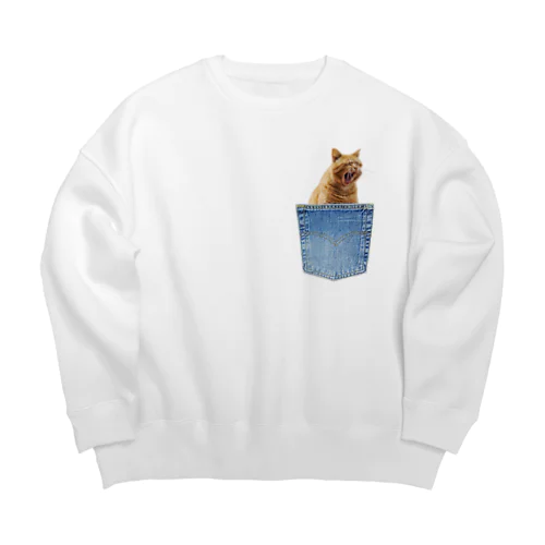 ぽけっと-CAT-02 Big Crew Neck Sweatshirt