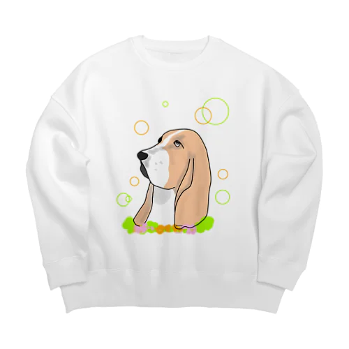 バセットハウンド癒し犬 Big Crew Neck Sweatshirt