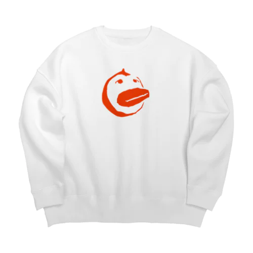 夕陽に染まりすぎたペンギン Big Crew Neck Sweatshirt