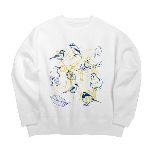 身近な野鳥 Big Crew Neck Sweatshirt