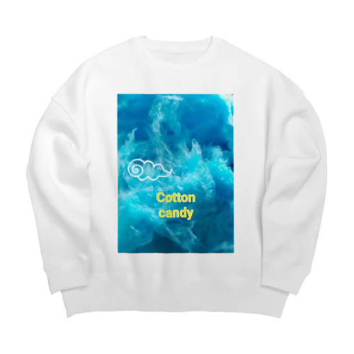 青いわたあめ Big Crew Neck Sweatshirt