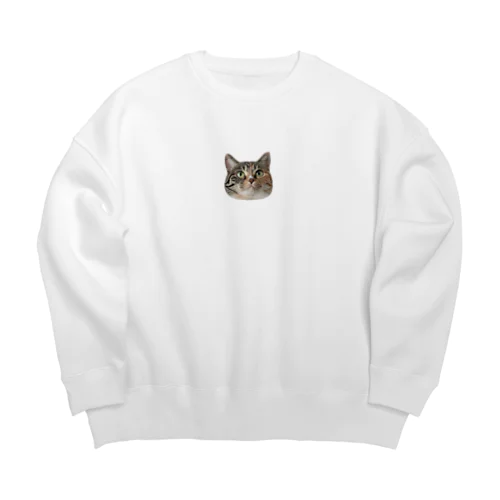 縞三毛猫のみそ Big Crew Neck Sweatshirt