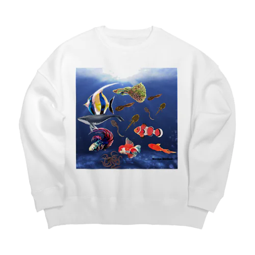 Marchan 海に行く Big Crew Neck Sweatshirt