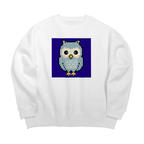 フクロウのドット絵 Big Crew Neck Sweatshirt