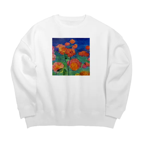 着る絵画　薔薇　と　薔薇の微笑みグッズ Big Crew Neck Sweatshirt