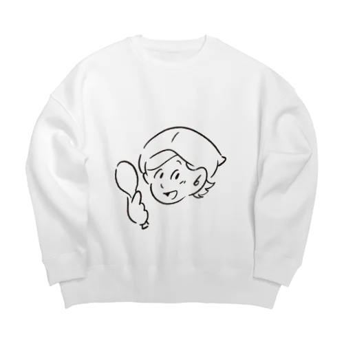 みんなの給食おばちゃん Big Crew Neck Sweatshirt