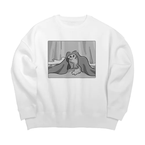 もうふねこ　シロクロ Big Crew Neck Sweatshirt