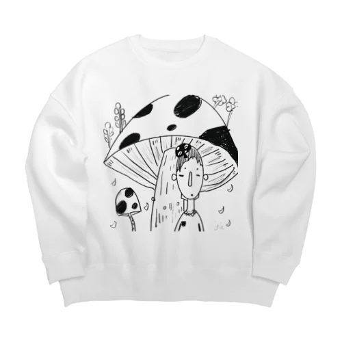 きのこ少女 Big Crew Neck Sweatshirt