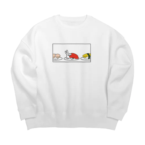 スシとうさぎ Big Crew Neck Sweatshirt