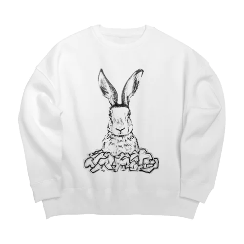 手描きラビーさん Big Crew Neck Sweatshirt