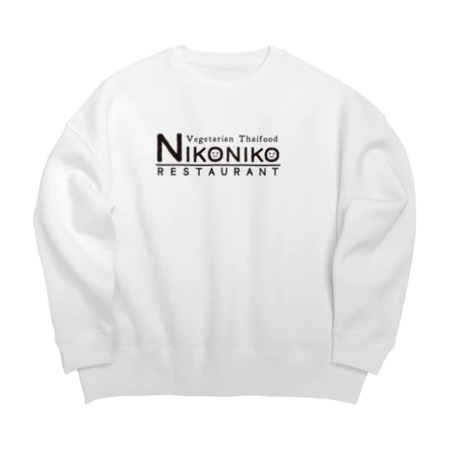 nikonikoロゴ（ブラック） Big Crew Neck Sweatshirt