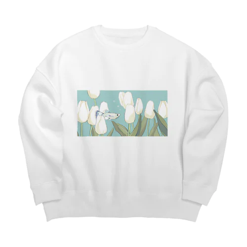 おさかなとおはな01 Big Crew Neck Sweatshirt