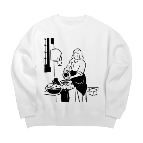 牛乳を注ぐ女 Big Crew Neck Sweatshirt