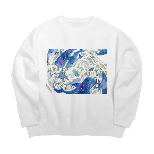 海の中で眠る Big Crew Neck Sweatshirt