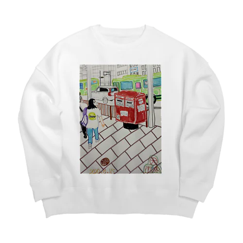 赤ポスト📮四条河原町 Big Crew Neck Sweatshirt