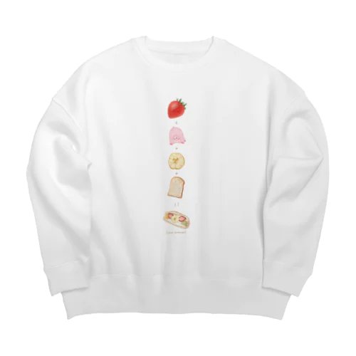 🍓＋🧸＋🍌＋🍞＝フルーツサンド Big Crew Neck Sweatshirt