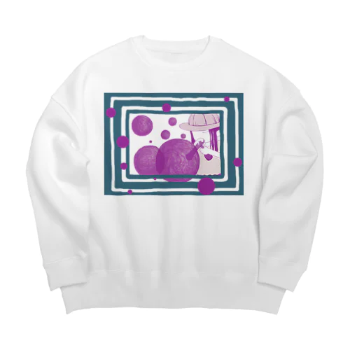 シャボン玉と少女 Big Crew Neck Sweatshirt