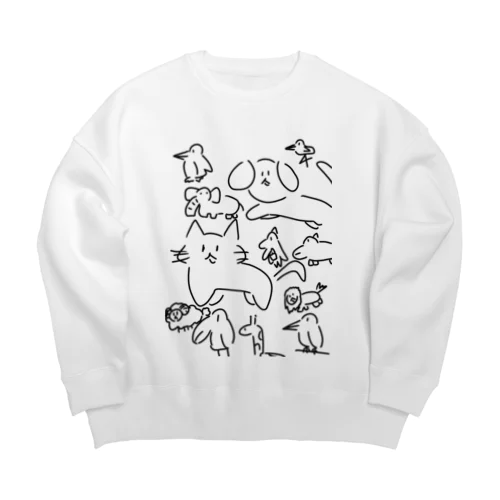 ゆかいでかわいいどうぶつさんたち！ Big Crew Neck Sweatshirt