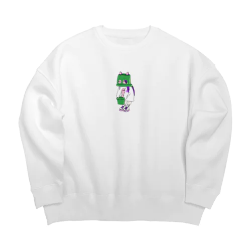 ばけねこ Big Crew Neck Sweatshirt