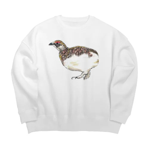 [森図鑑] 雷鳥のイラスト Big Crew Neck Sweatshirt